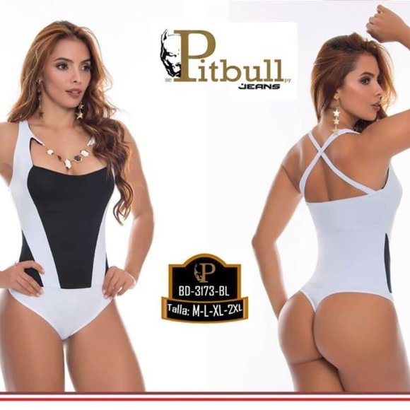 Womens PITBULL Jeans BD-3173 M XL Bodysuit Wht - Picture 1 of 8